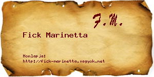 Fick Marinetta névjegykártya